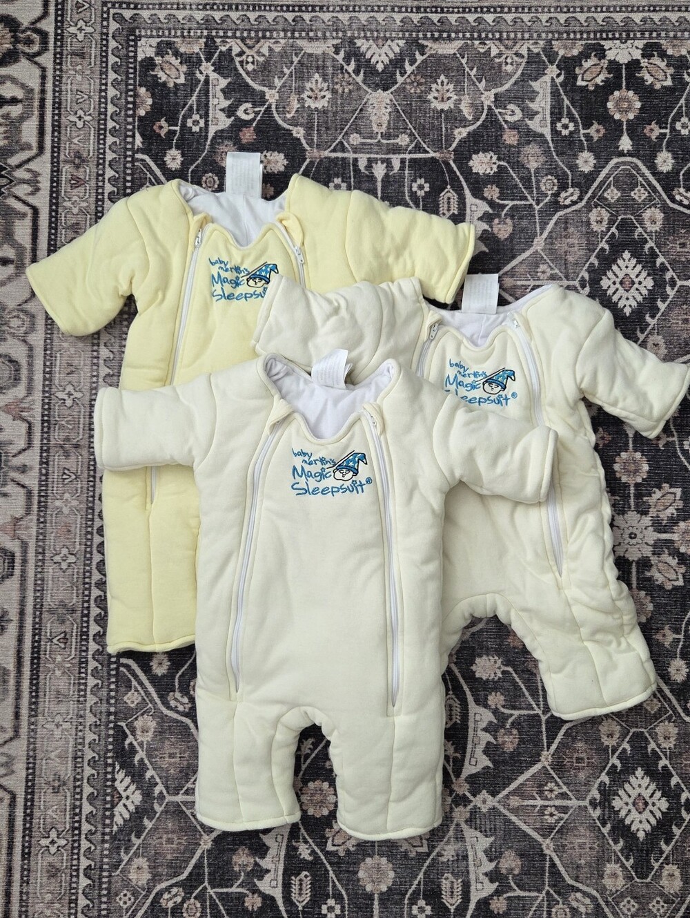 One Set of 3 Baby Merlin Magic Sleepsuits